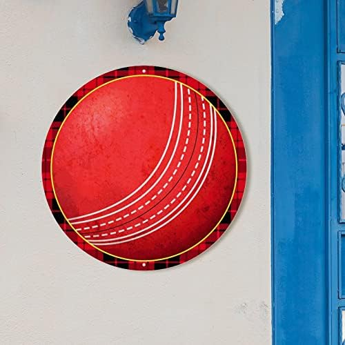 Madcolitote Cricket Ball Welcome Sign 9x9in