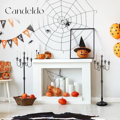 Candeldo 48 Inches Black Candelabra Set of 2