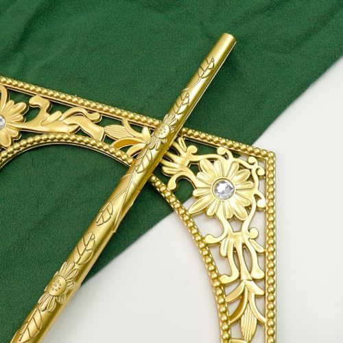 2 Pack Rhombic Gold Curtain Holdbacks with Fixed Rods