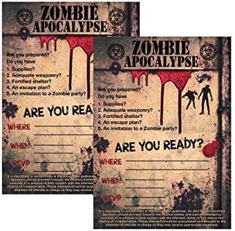 Silly Goose Gifts Zombie Apocalypse Party Invitations with Envelopes Survival Themed