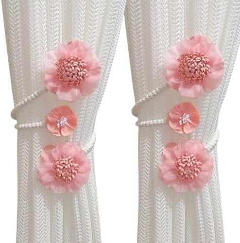 Boho Flower Curtain Tie Backs Cherry Blossom Design