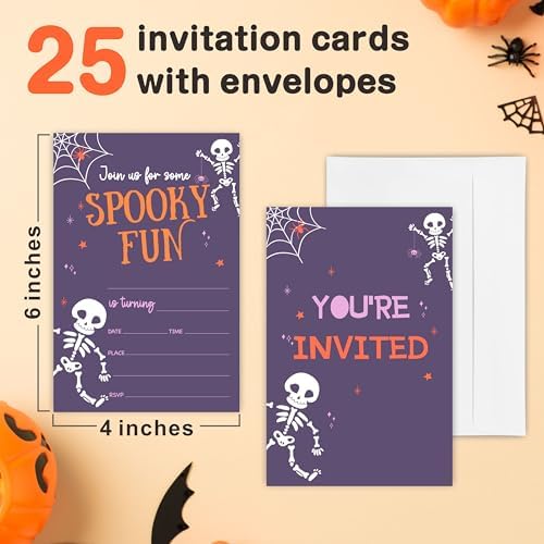 Halloween Party Invitations Set of 25 With Envelopes
