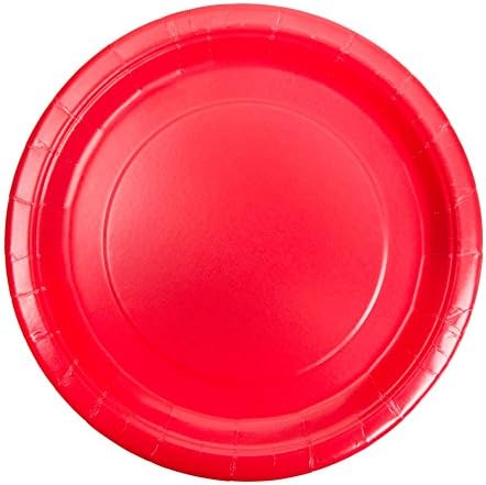 Ruby Red Solid Round Dinner Plates 9 Inch Pack of 16