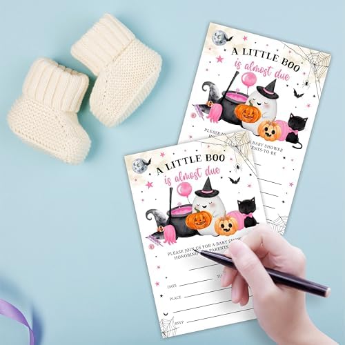 25 Halloween Baby Shower Invitations with Envelopes 1