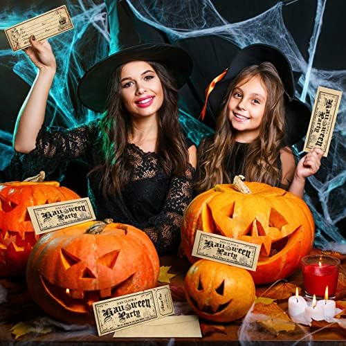 Woanger 50 Pcs Halloween Party Invitation Set with Envelopes Skull Design