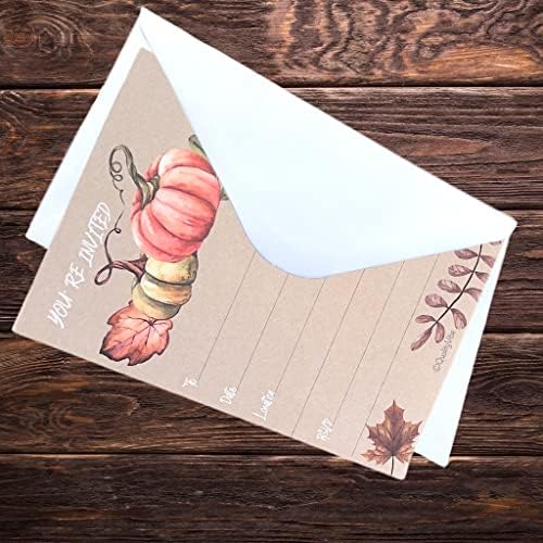25 Pumpkin Fall Invitations With Envelopes