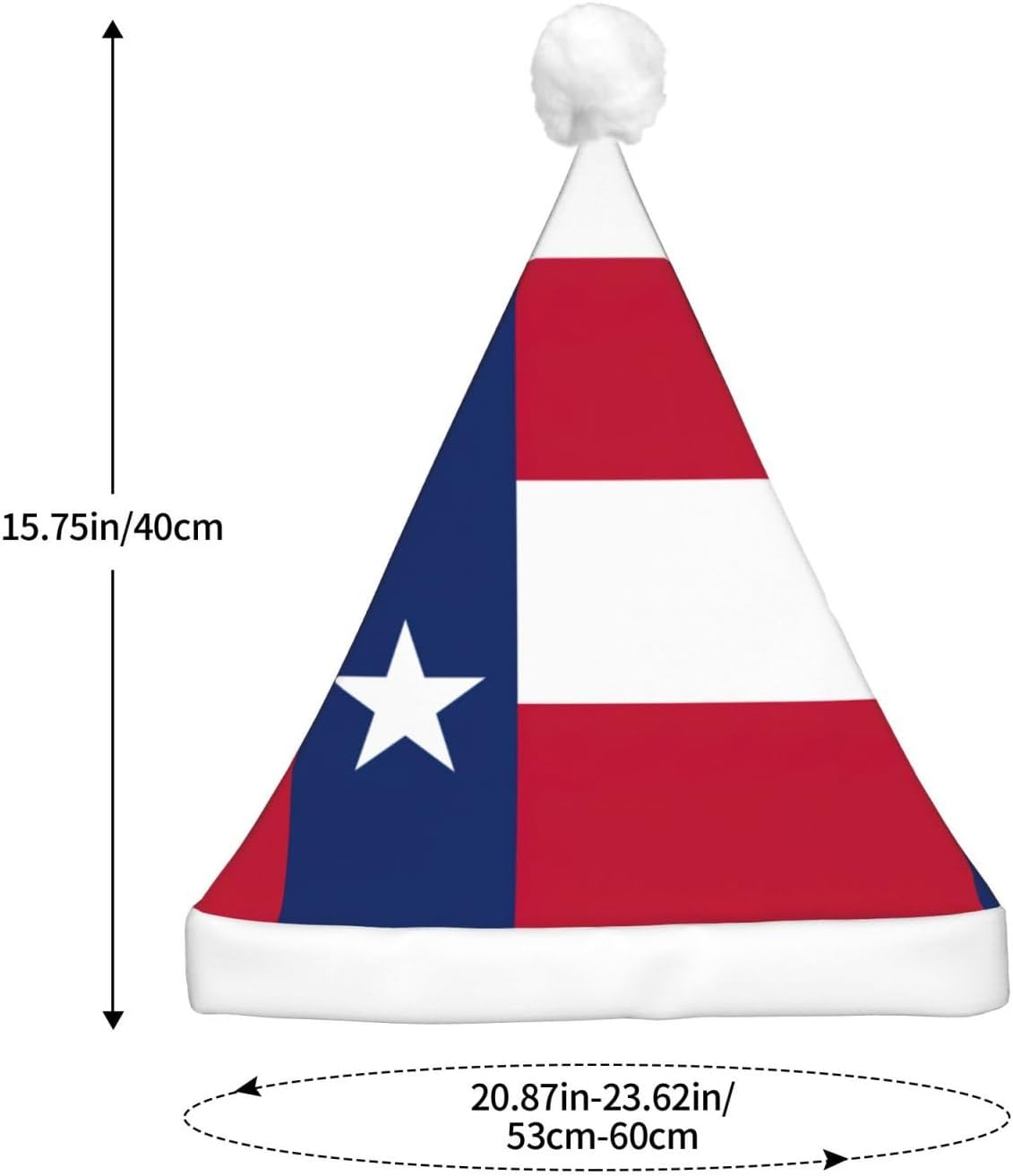 Flag Of Texas Print Christmas Hat With LED Lights