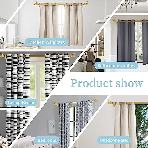 TANGWIN Gold Curtain Rods 48-84 Inch with Swan Finials