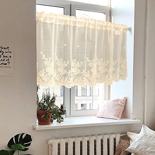 Zhh E-Commerce Beige Floral Valance Window Treatment