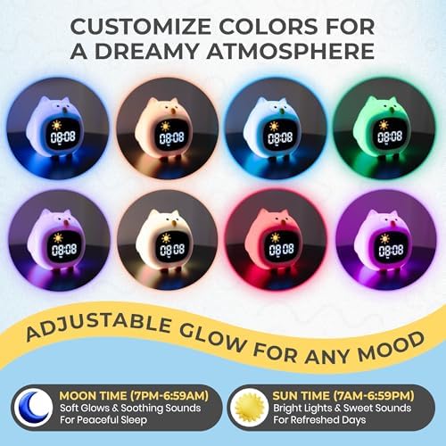Bumble Bright Kids Alarm Clock with Nightlight and Sound