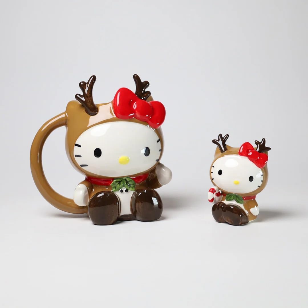 Blue Sky Clayworks Hello Kitty Reindeer Figural Mug and Figurine Set