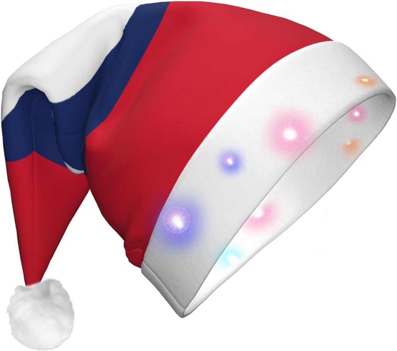 Laos Flag Christmas Hat with LED Lights