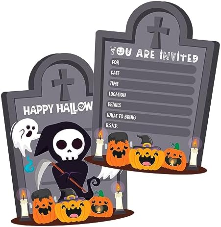 D24TIME Halloween Invitation Cards 12Pcs with Envelopes