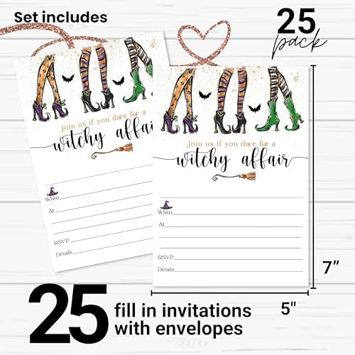 Witchy Fun Invitations with Envelopes - 25 Pack