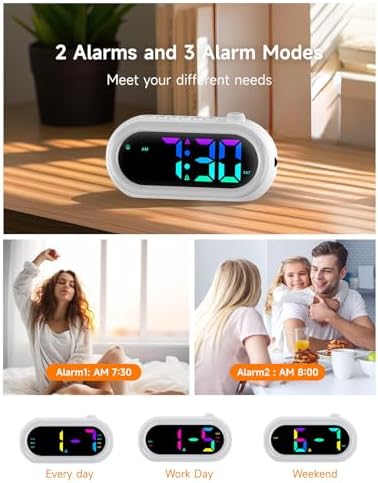 OCUBE Digital Alarm Clocks with Wake Up Light and Dual Alarms