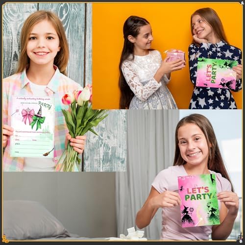 15 Witch Themed Birthday Party Invitations Set