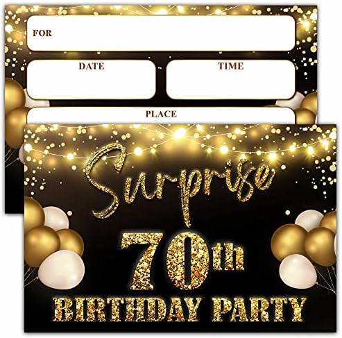 YSTEP 70th Birthday Party Invitations Foil Balloon Cards