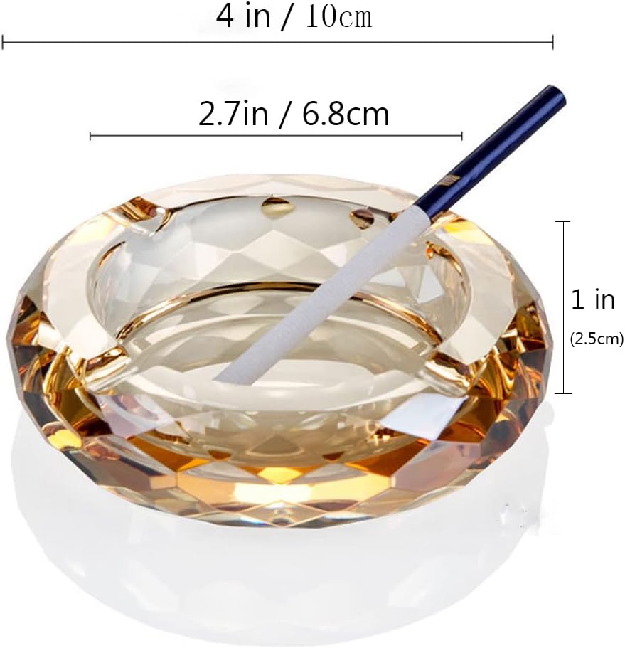 Crystal Glass Ashtray Cigar Holder with 4 Slots