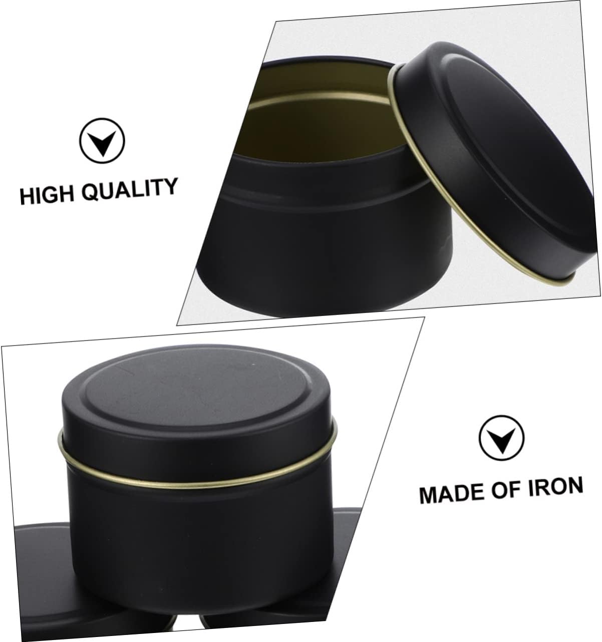LIFKOME 4oz Iron Candle Tins with Lids for DIY Crafting