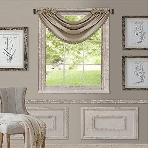 Elrene All Seasons Waterfall Valance 52x36 Taupe