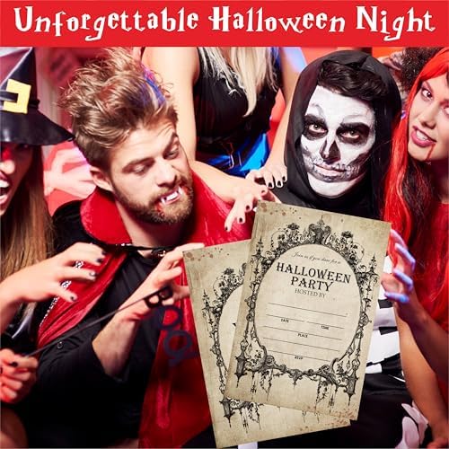 Halloween Party Invitation Cards 20 Pcs Retro Gothic Design