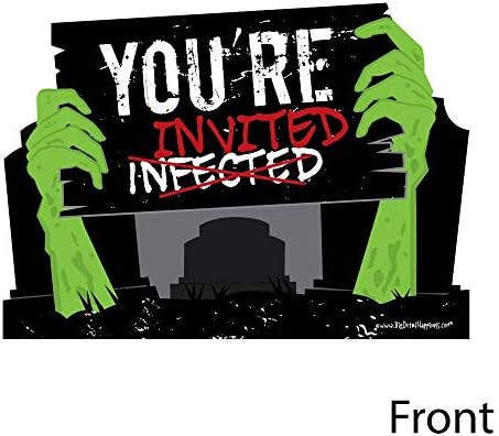 Big Dot of Happiness Zombie Zone Fill-In Invitations Set of 12