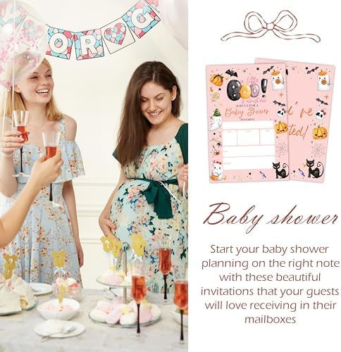Baby Shower Invitations 4x6 A Little Boo Gender Reveal Party Cards 25 Pieces