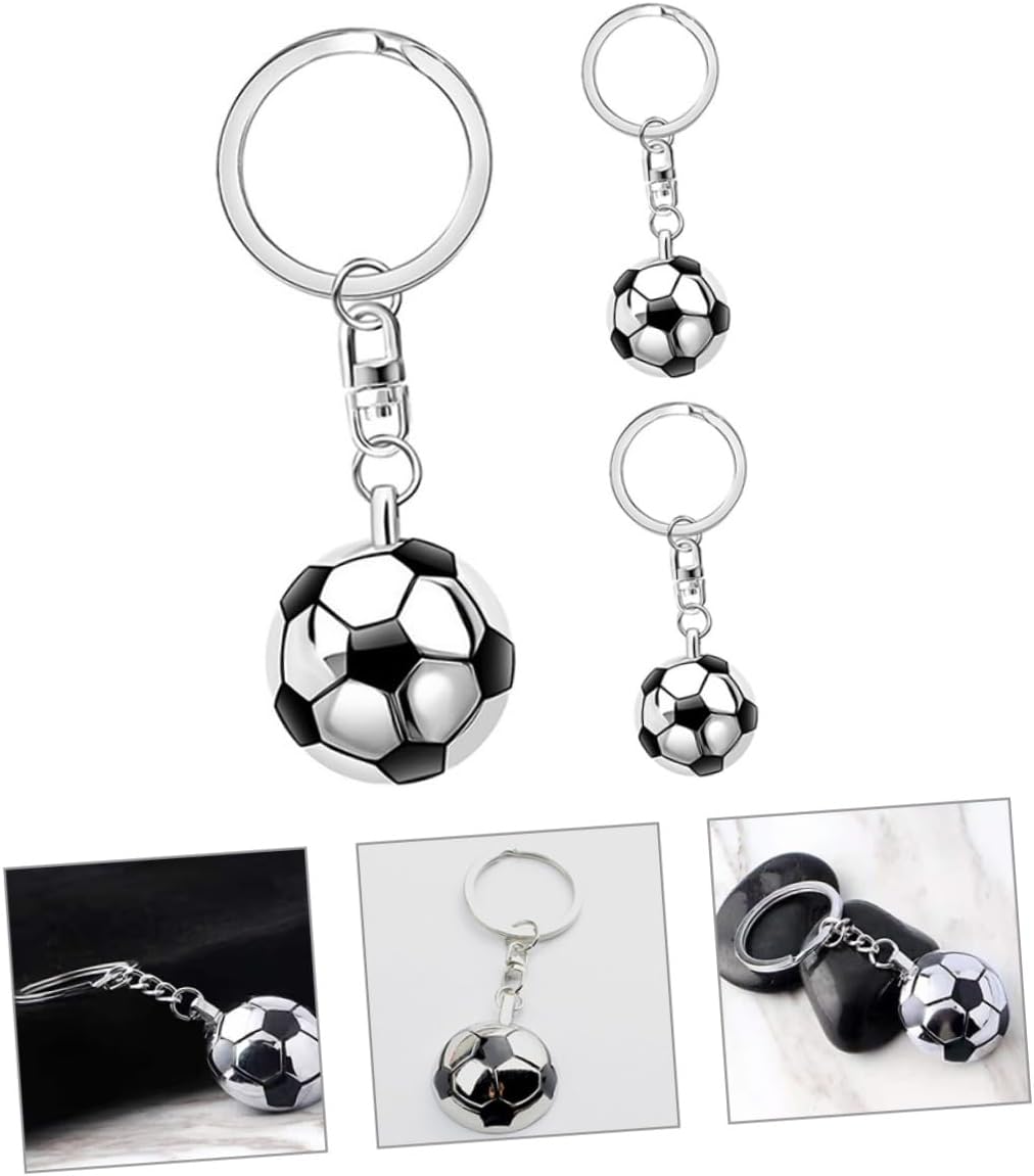 3Pcs Soccer Keychains Football Keyrings Multi Functional Backpack Pendants