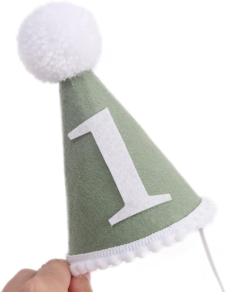 Baby Party Handmade Felt Hat - Green Birthday Photo Booth Prop