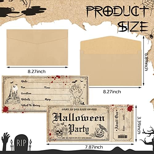 Geelin Halloween Party Invitations 30 Pcs with Envelopes