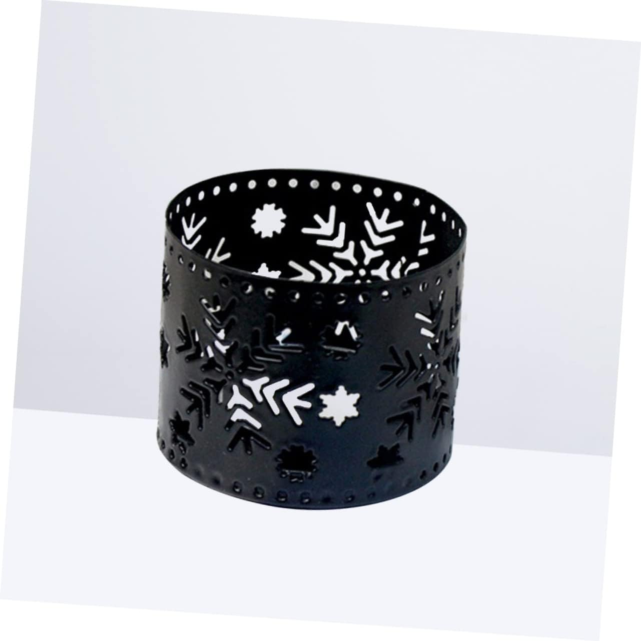 Christmas Iron Candle Holders Snowflake Design Elegant Desktop Pen Holder