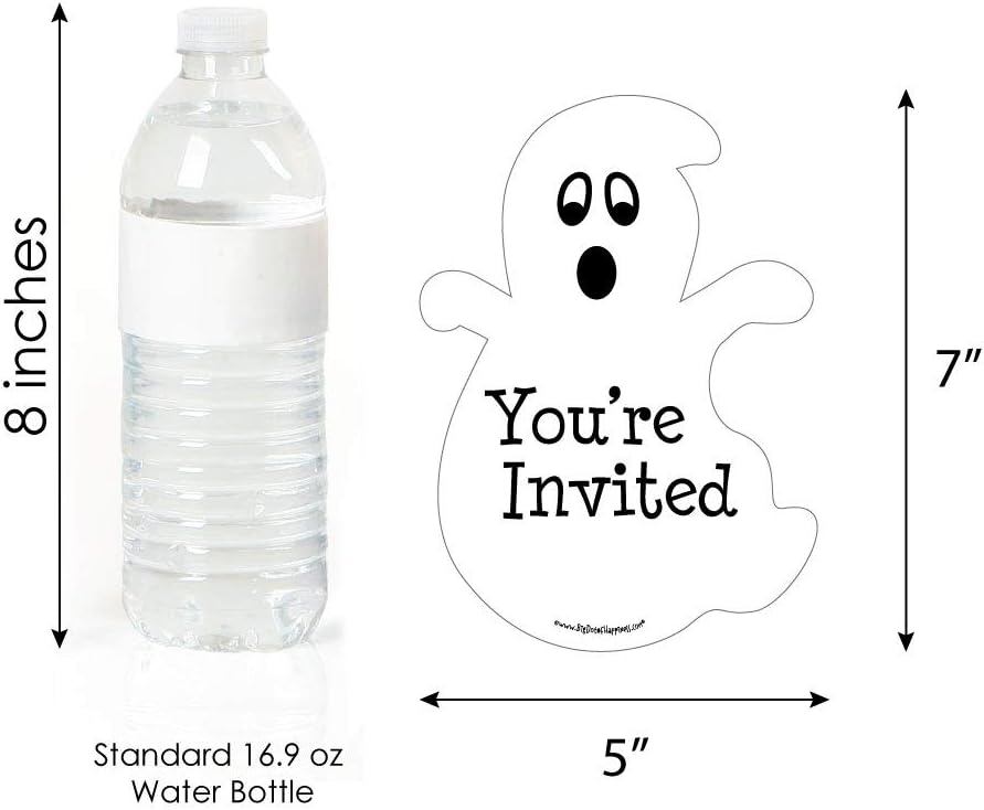Big Dot of Happiness Spooky Ghost Halloween Party Invitations Set of 12
