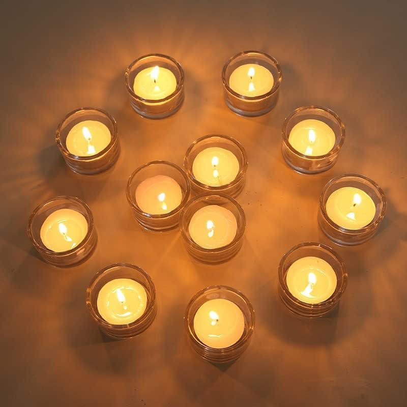 GOLDEAL 30 PCS Clear Glass Tea Light Holders