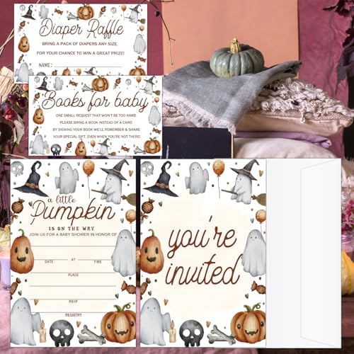 Deluxe Baby Shower Invitations 25 Set Halloween Party Invites