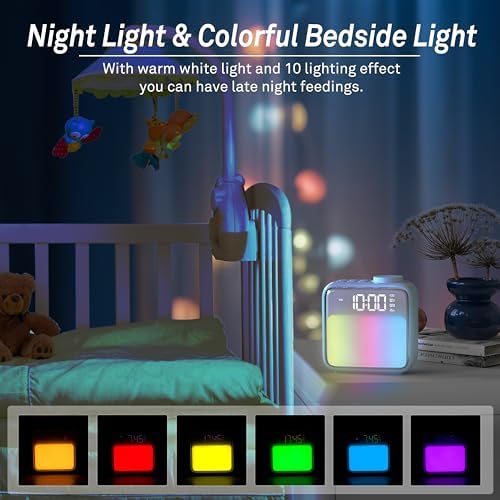 Airivo Alarm Clock Night Light with 6 Scenes and White Noise