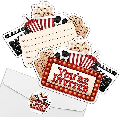 REWIDPARTY Movie Party Invitations Set of 15
