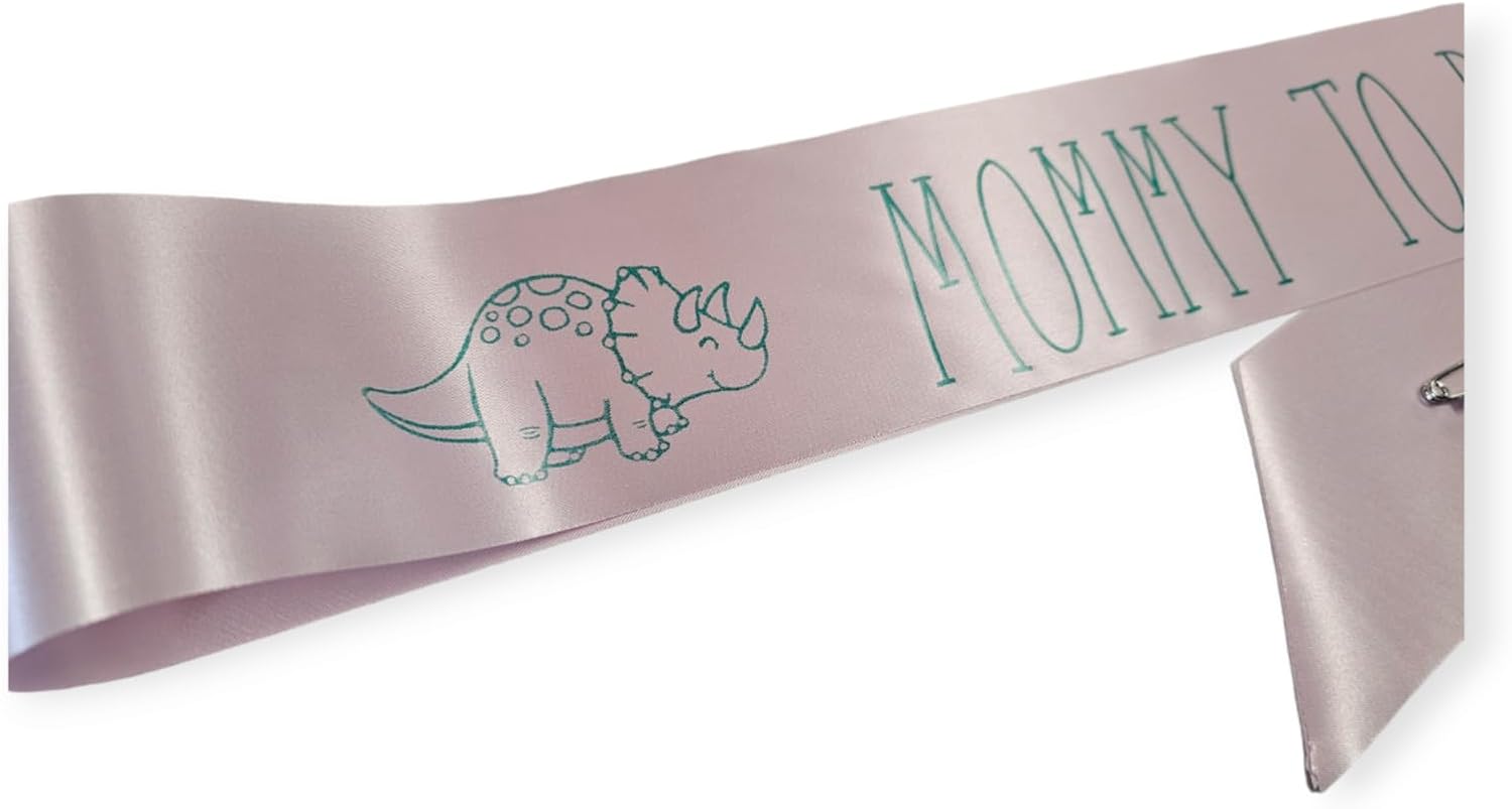 Dinosaur Baby Shower Pins with Sash Set