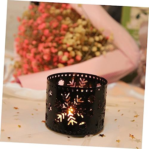 Christmas Iron Candle Holders Snowflake Design Elegant Desktop Pen Holder