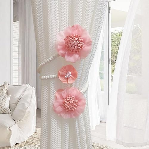 Boho Flower Curtain Tie Backs Cherry Blossom Design