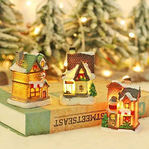 Ochine Resin Christmas Village Houses with LED Light
