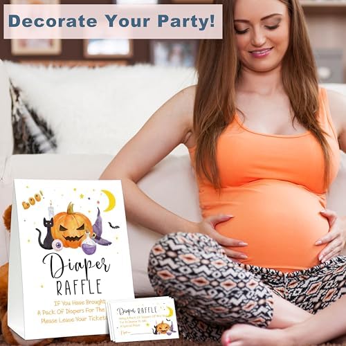 Halloween Diaper Raffle Game Sign And Tickets 1