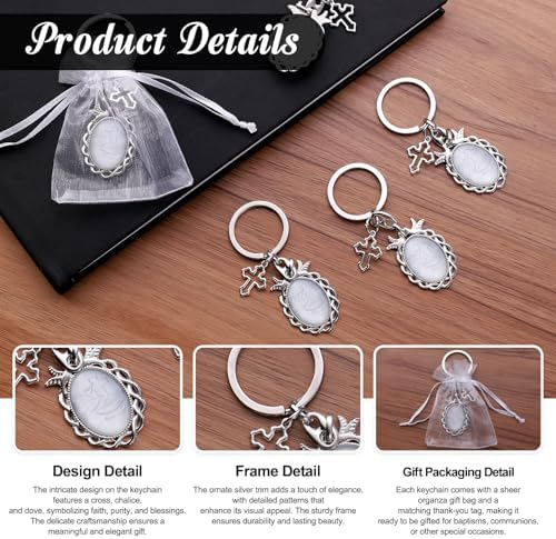 12 Pcs Holy Spirit Keychain Baptism Party Favors