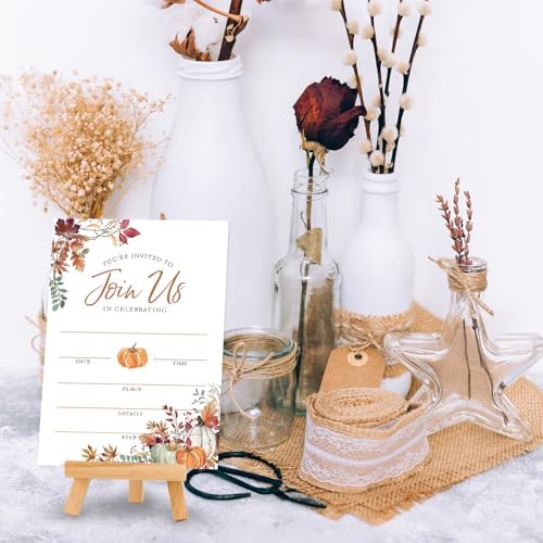 Whaline Fall Invitations 25 Set Autumn Leaves Pumpkin Invites