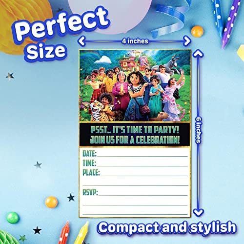 20 Piece Magical Family Birthday Invite Set - Lightweight Vibrant Easy to Fill