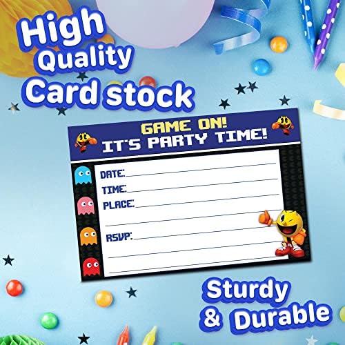 Set of 20 Retro Game Birthday Invites with Envelopes