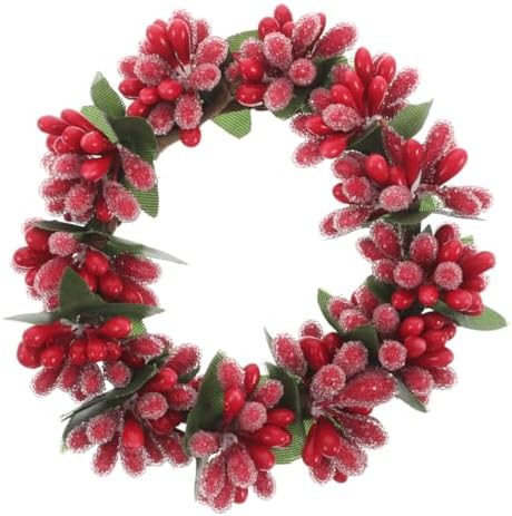 Artificial Red Berries Candle Wreath Decor