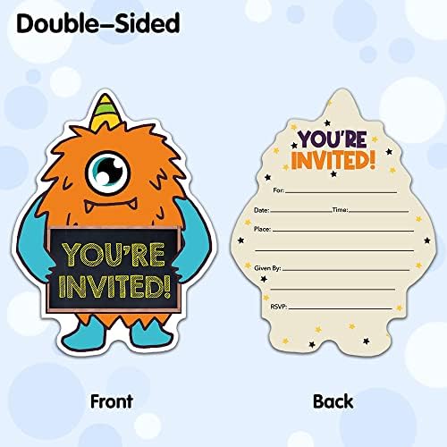 RZHV 15 Pack Monster Birthday Invitations Cards
