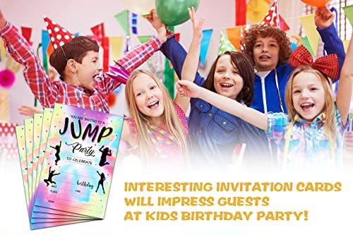 Trampoline Jump Birthday Party Invitations 20 Cards With Envelopes