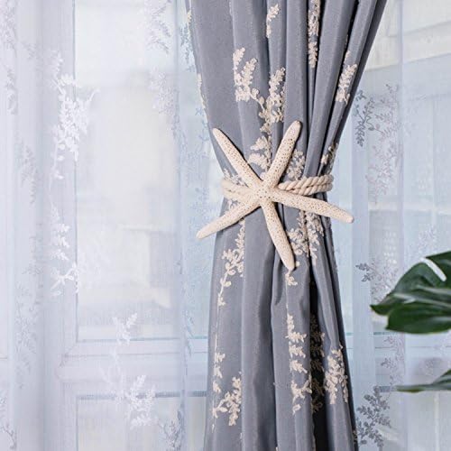 Chictie 2 Pieces Natural Starfish Curtain Tieback Rope Holdbacks