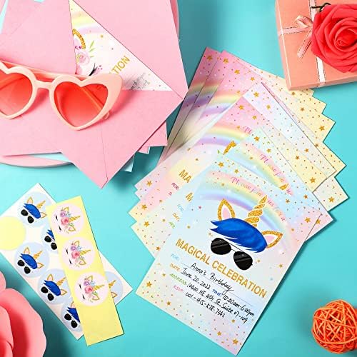 Tallew Unicorn Party Invitation Set 24pcs